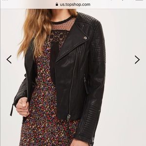 Top Shop quilted faux leather jacket